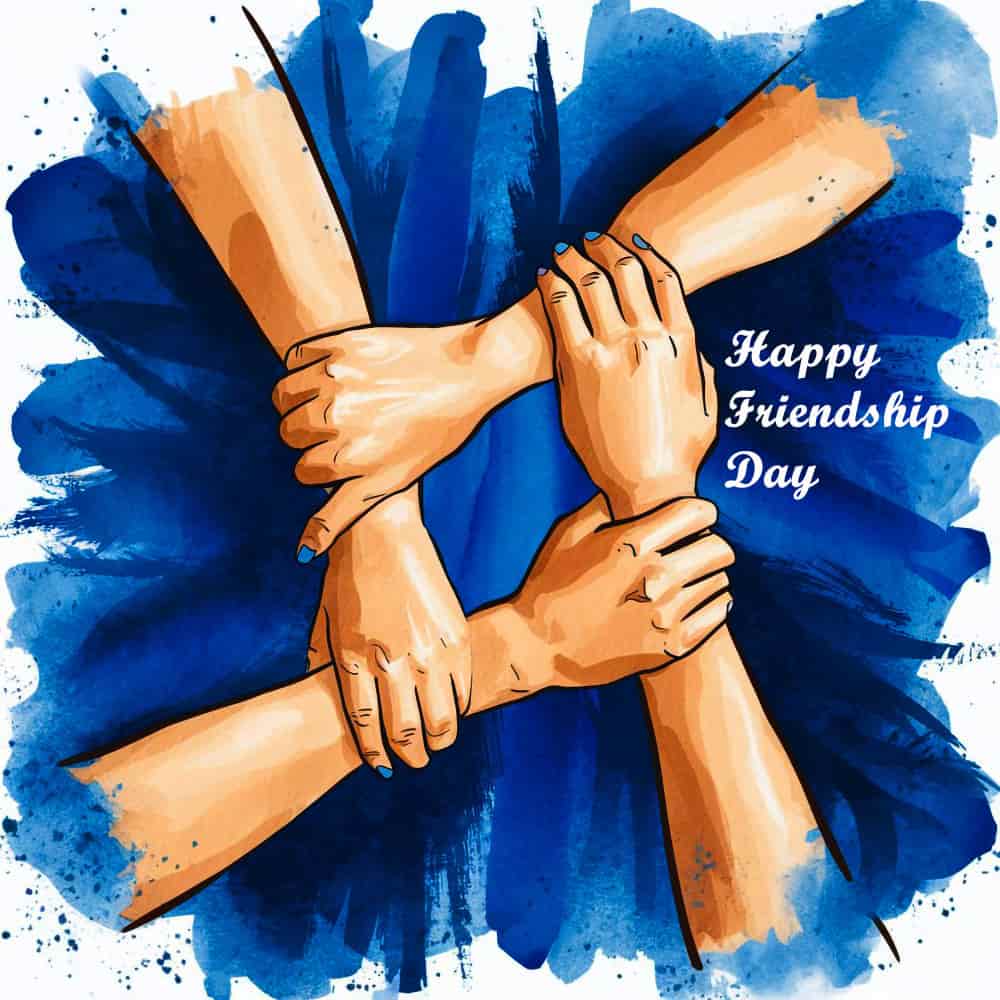 أيادي أصدقاء متشابكة مع بعضها