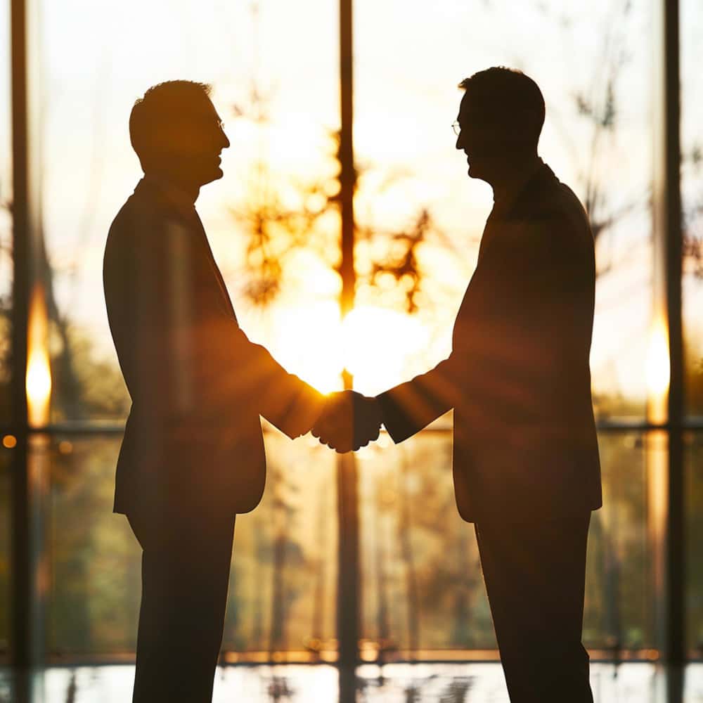 رجلان يصافحان بعضهما