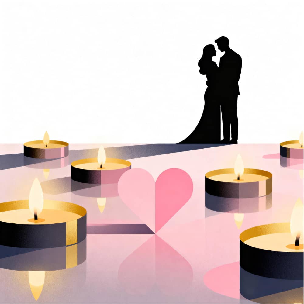 شموع بجوار رجل وامرأة