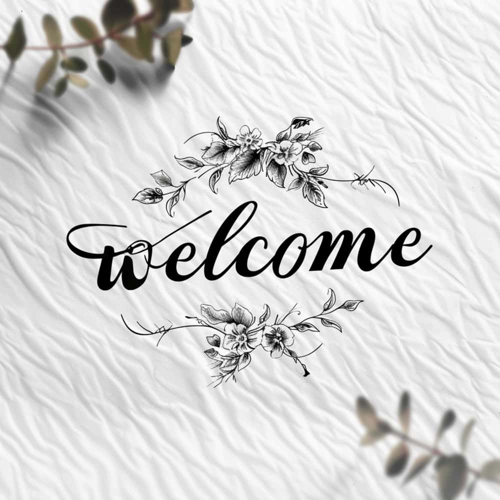 عبارة ترحيب مع ورود