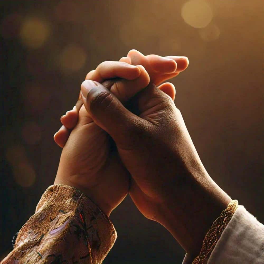 يدان متشابكتان