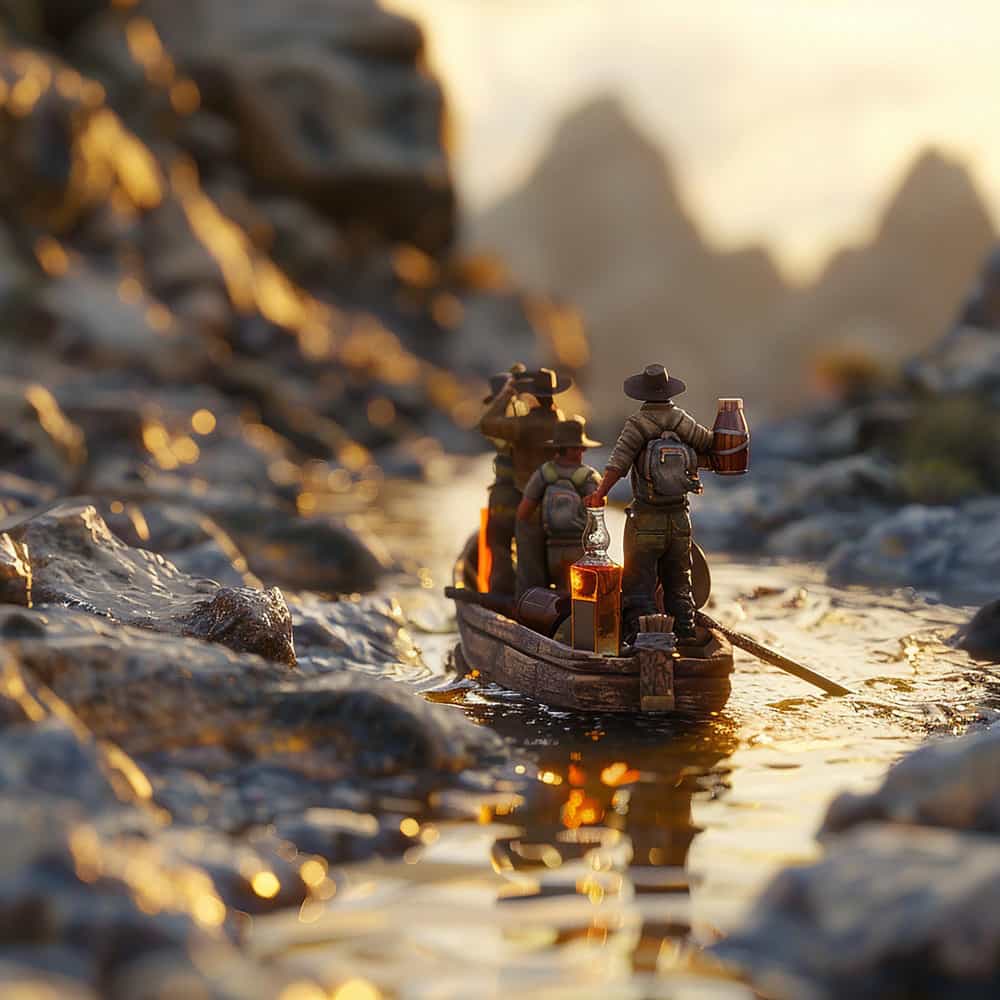 أشخاص يركبون زورق