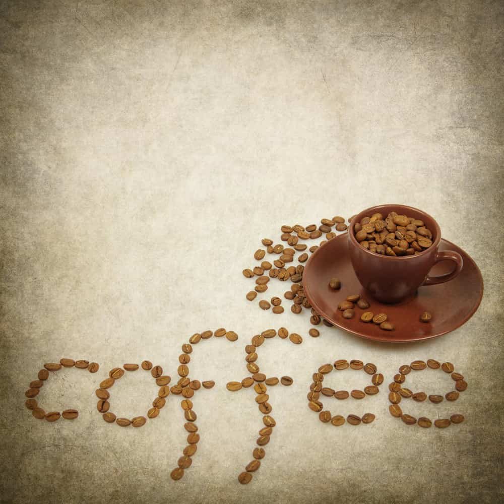 كلمة قهوة مكتوبة بالبن كلمة قهوة مكتوبة بالبن